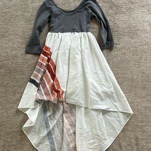 Girls high low rainbow dress